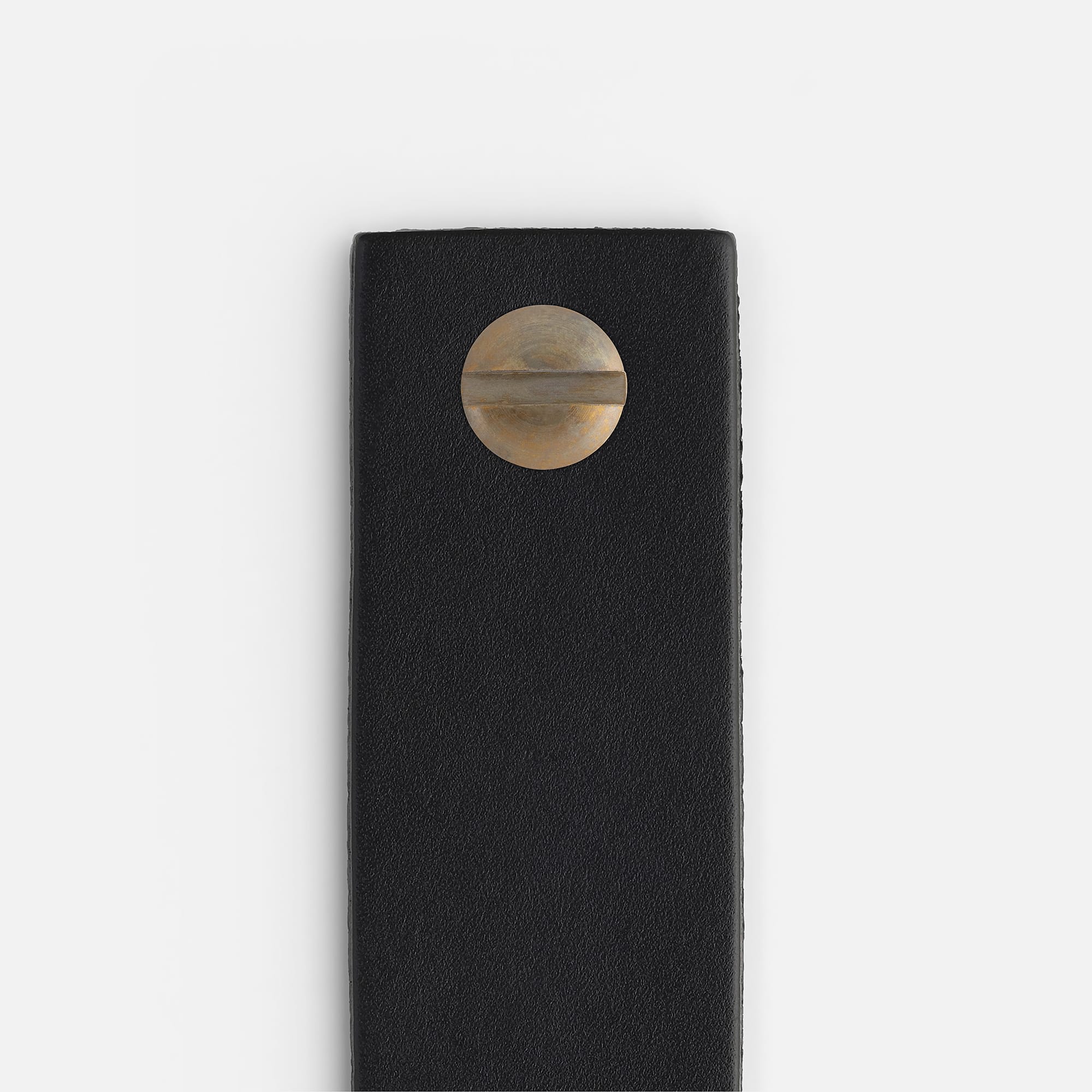 Black Leather with Aged Brass