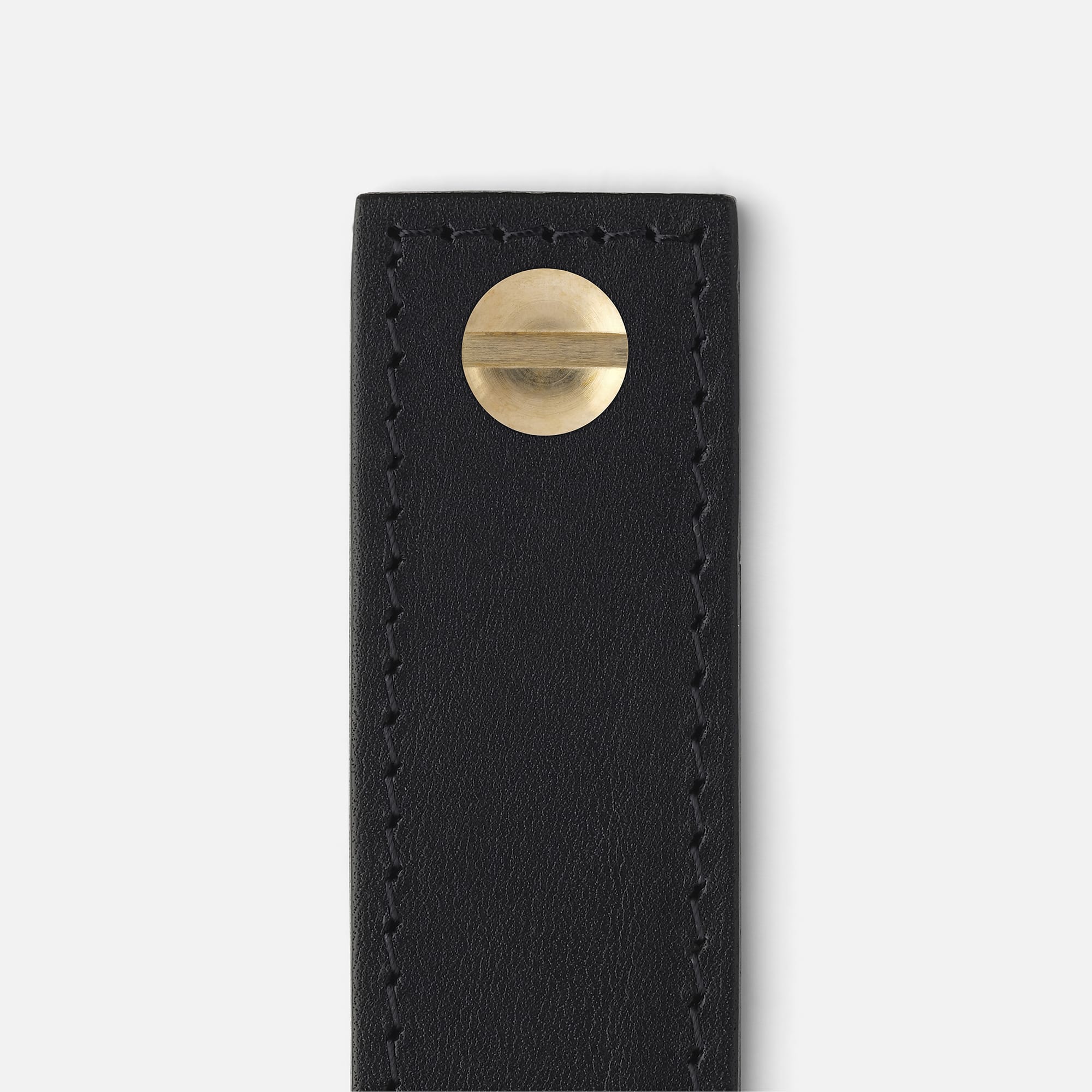 Black Leather with Brass - Matching Stitch