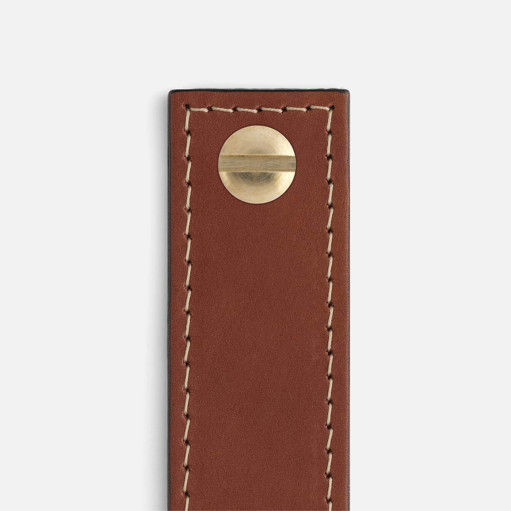 British Leather Tan with Brass - Contrast Stitch