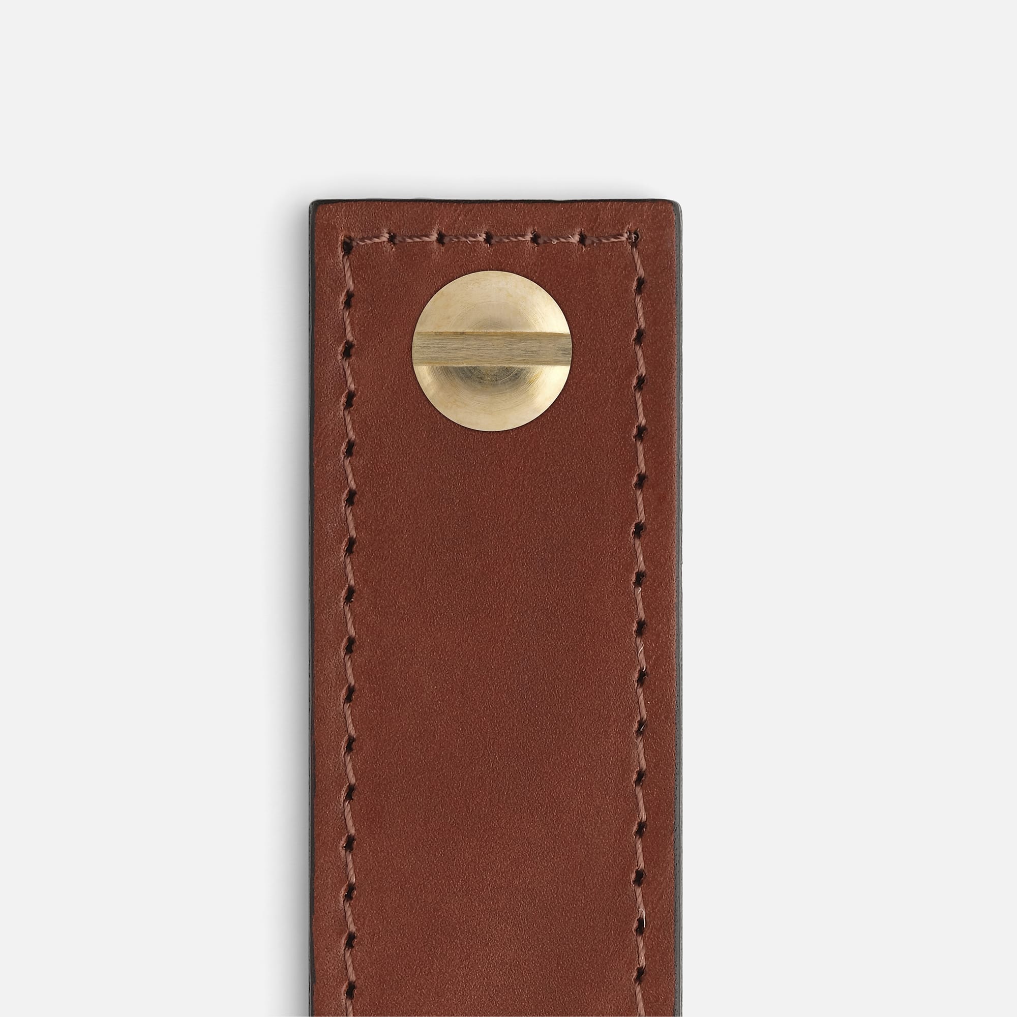 British Leather Tan with Brass - Matching Stitch