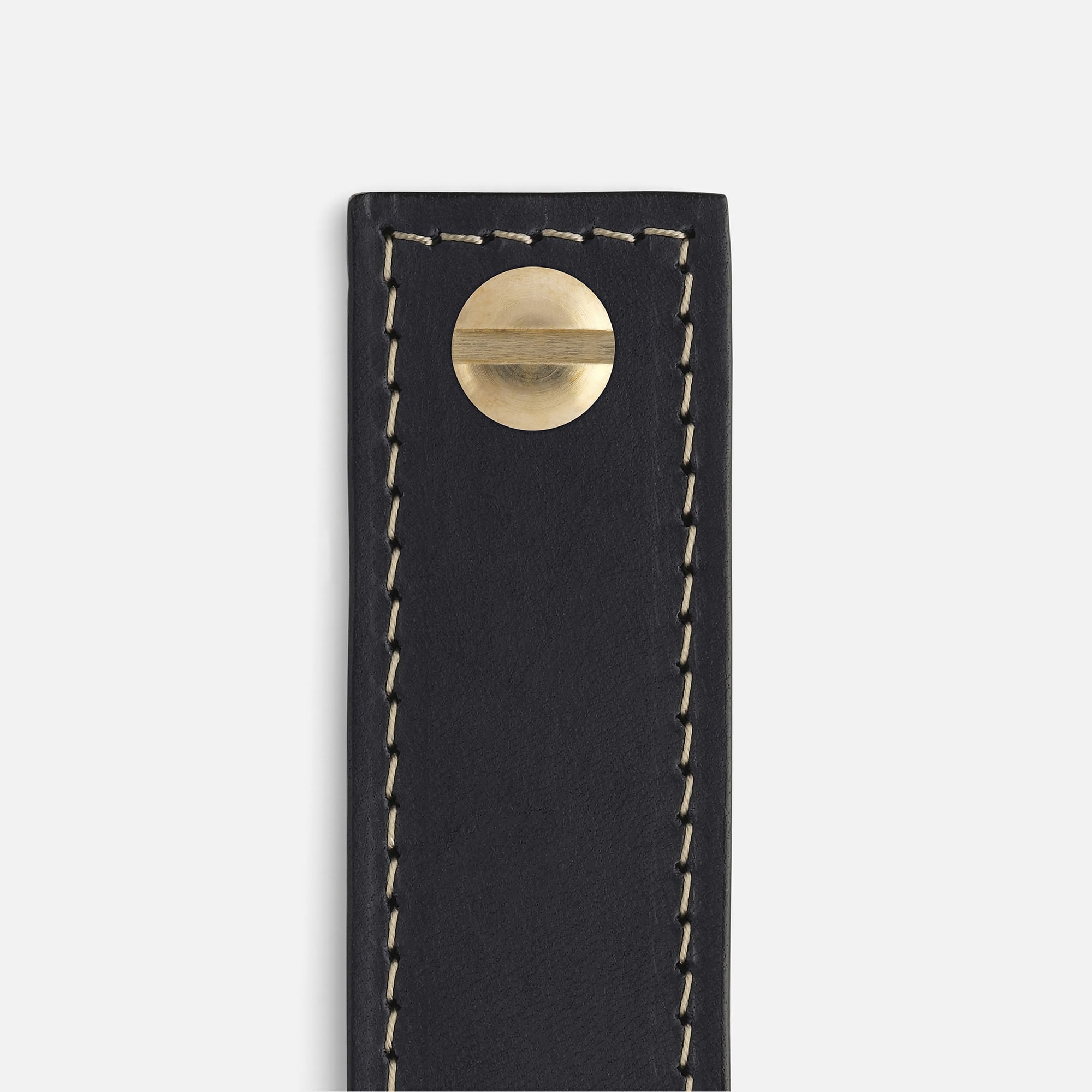 Midnight Leather with Brass - Contrast Stitch