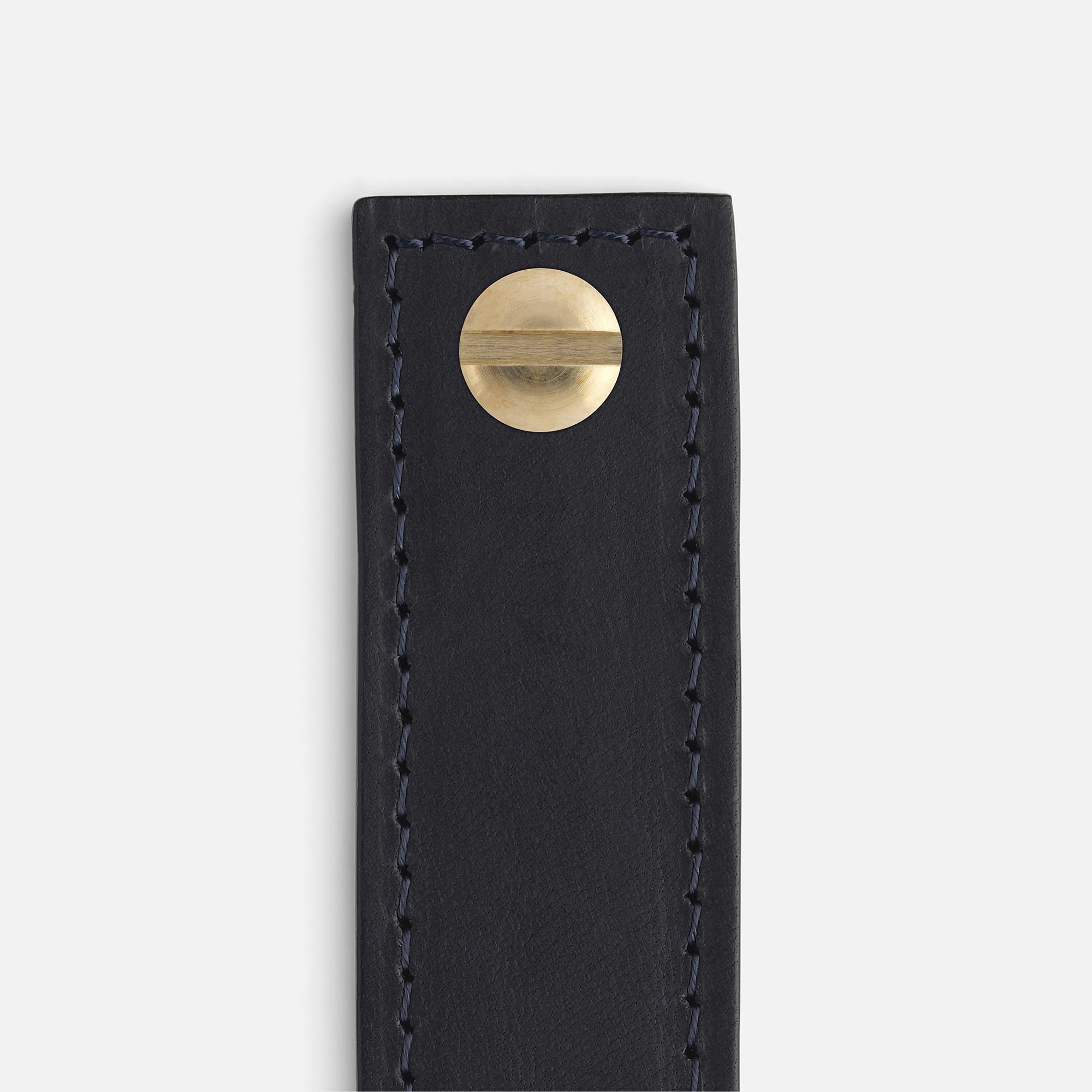 Midnight Leather with Brass - Matching Stitch