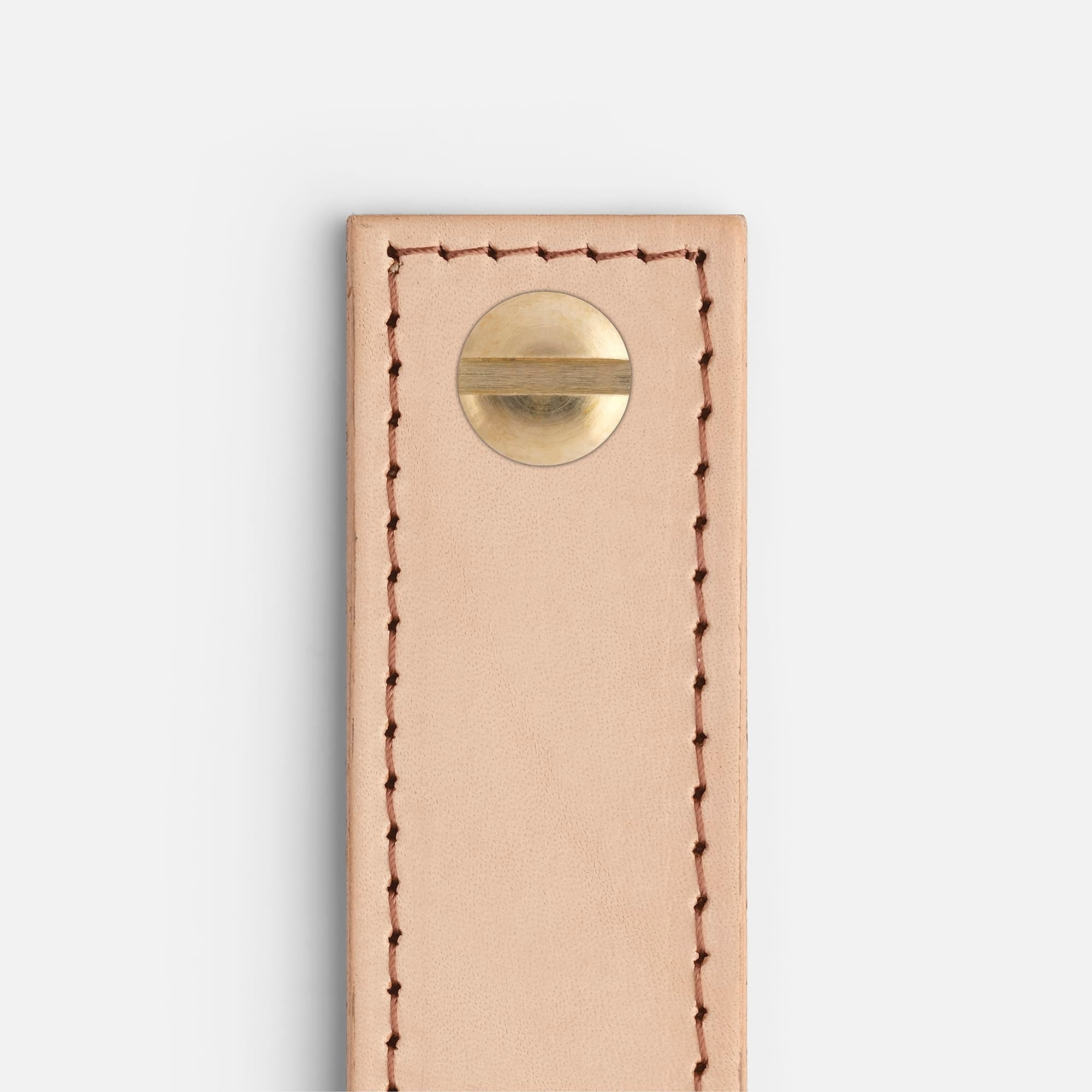 Natural Leather with Brass - Contrast Stitch