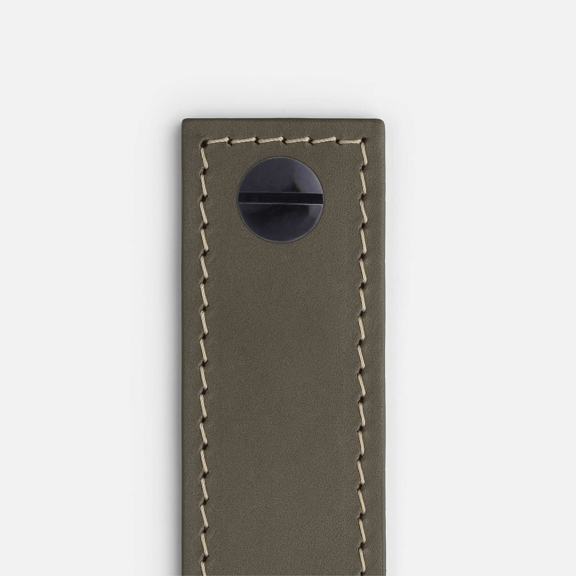 Olive Leather with Black SS - Contrast Stitch