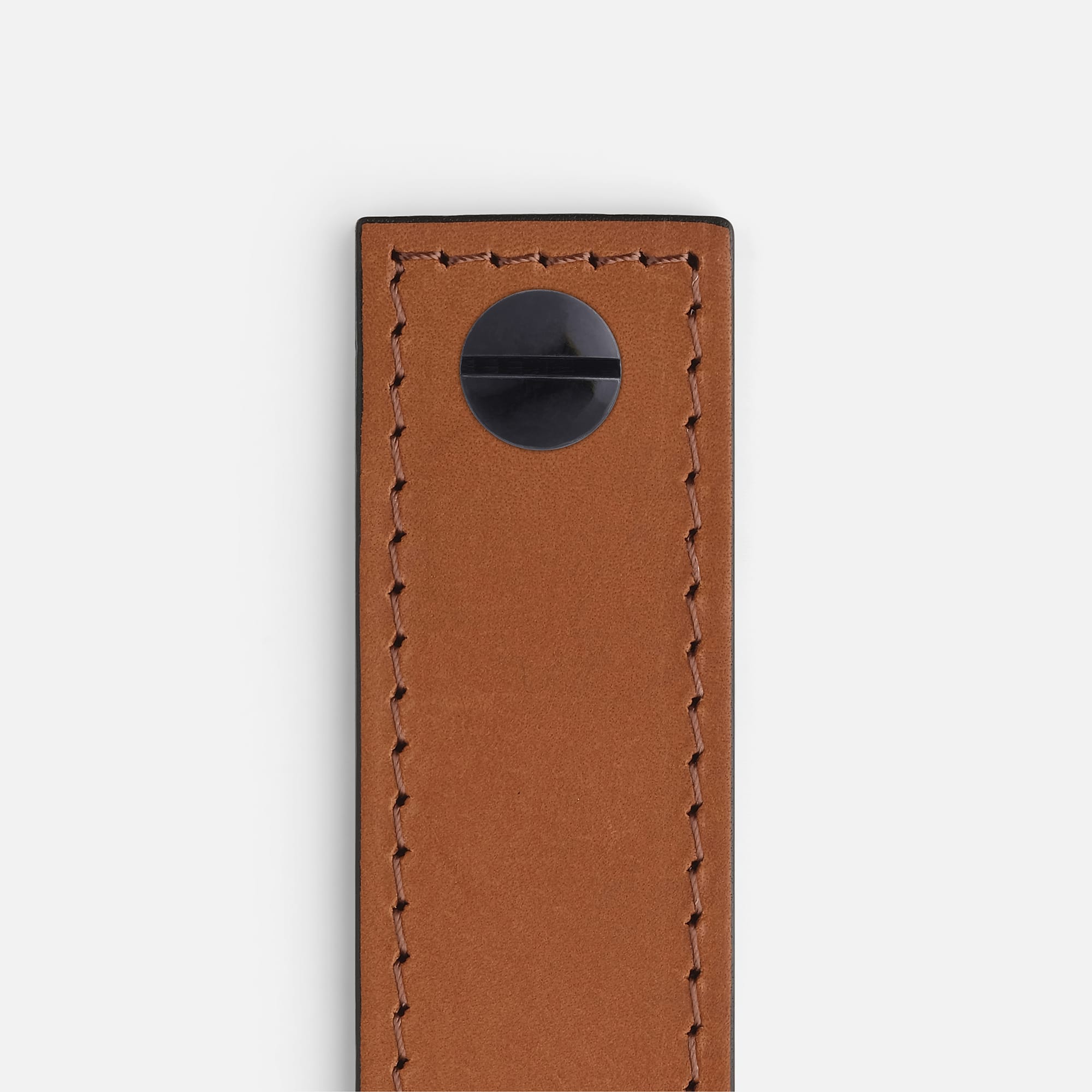 Saddle Tan Leather with Black SS - Matching Stitch