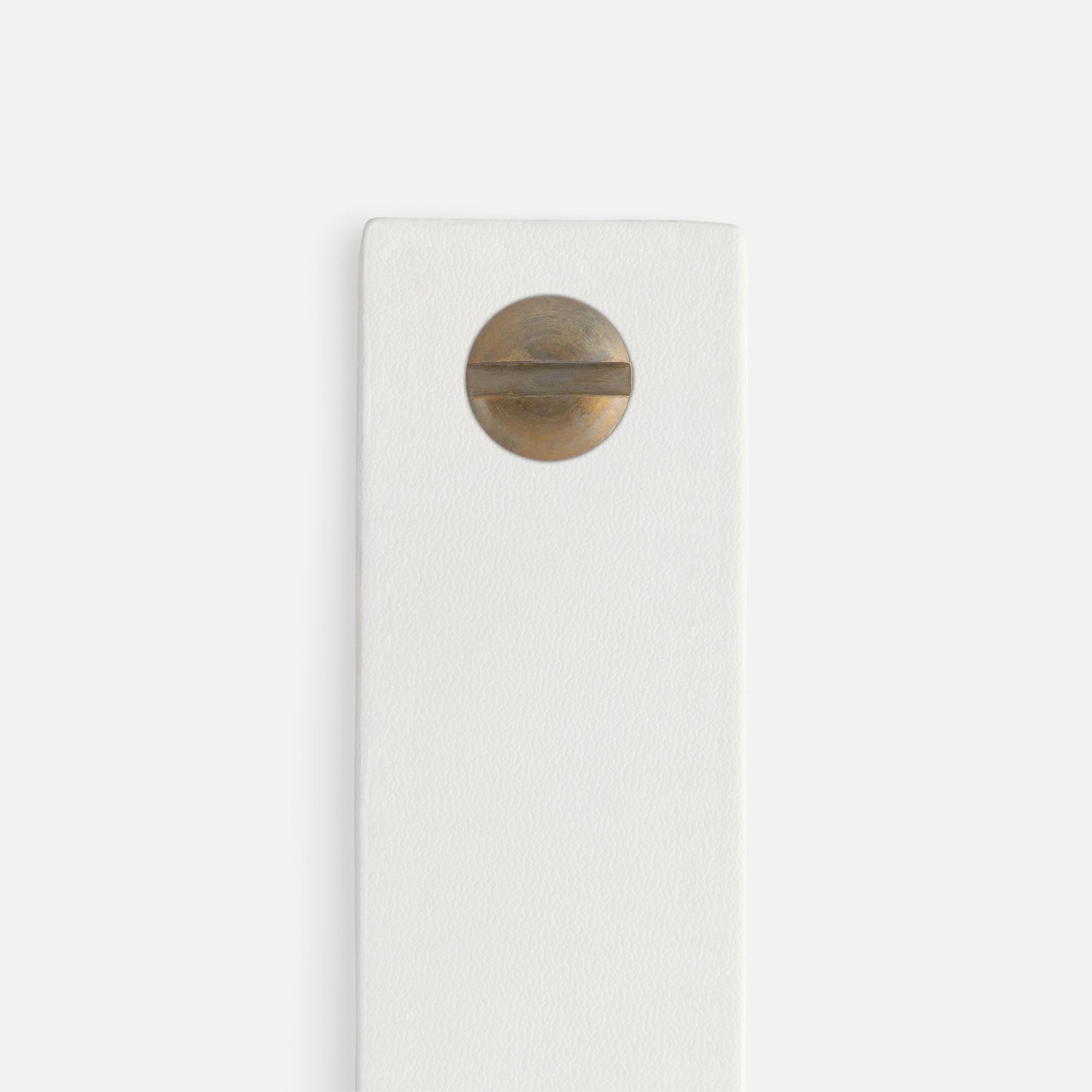 White Leather with Aged Brass