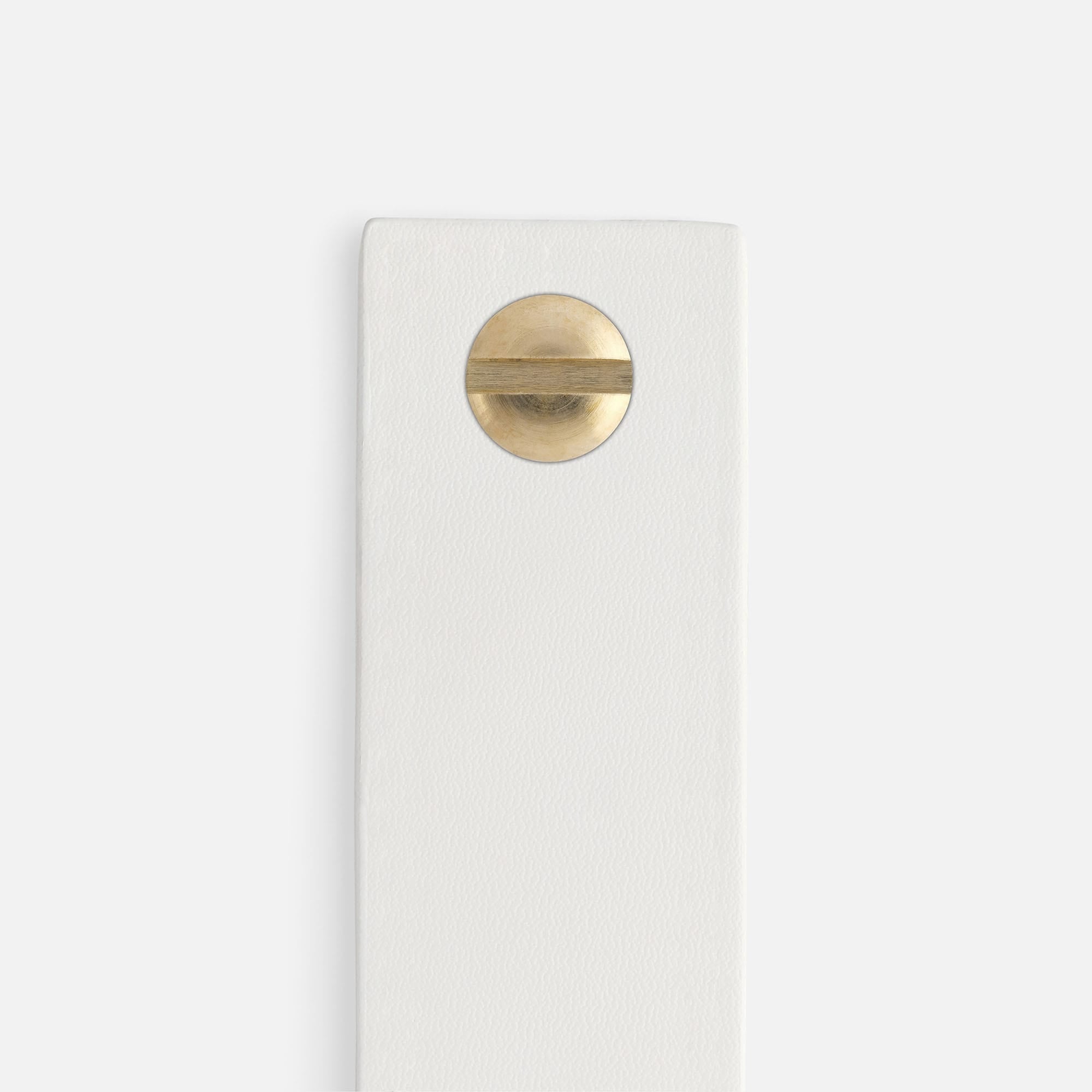 White Leather with Brass